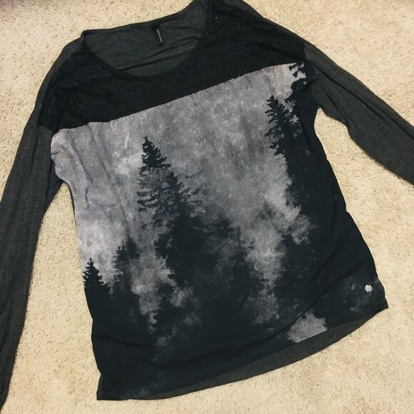 Soyaconcept Watercolour Forest Print Long Sleeve Crochet Collar Jersey T… - Picture 11 of 16